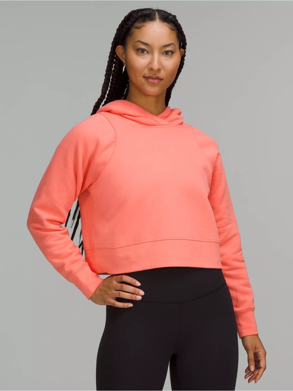 Lululemon Loungeful Cropped Hoodie Raspberry Cream